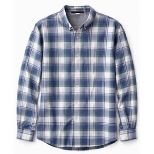 IZOD Saltwater Plaid Shirt Men XL Blue Green Coastal Button Down Cotton